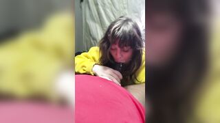 Huge Dick Tiny Chick: small girls blowing a bbc trucker #3
