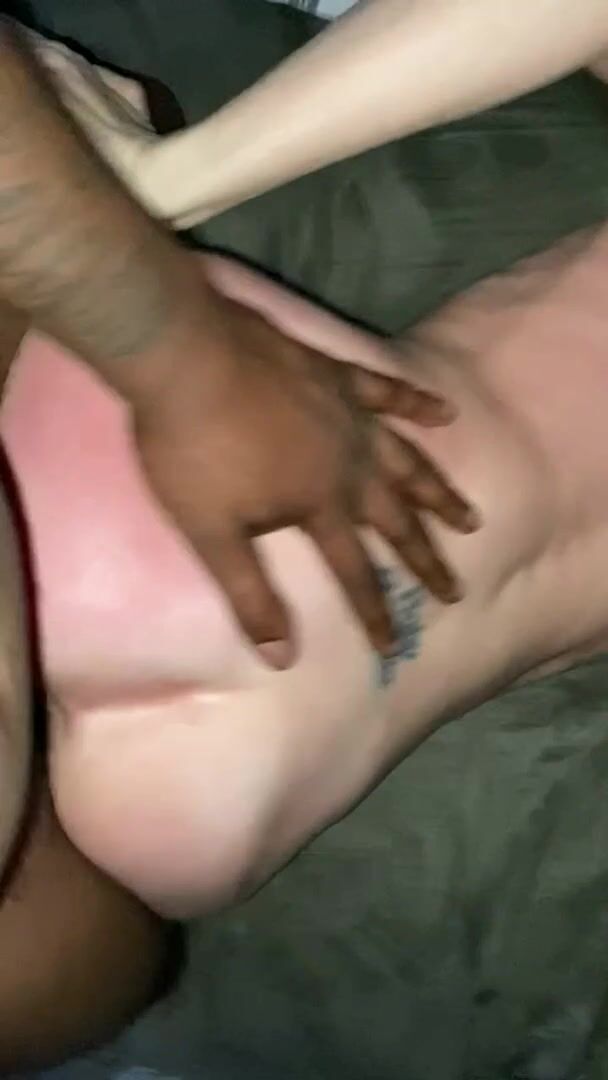 Stroking out skinny chick from work