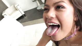 BBC Cum: Slut makes him cum on her tongue #4