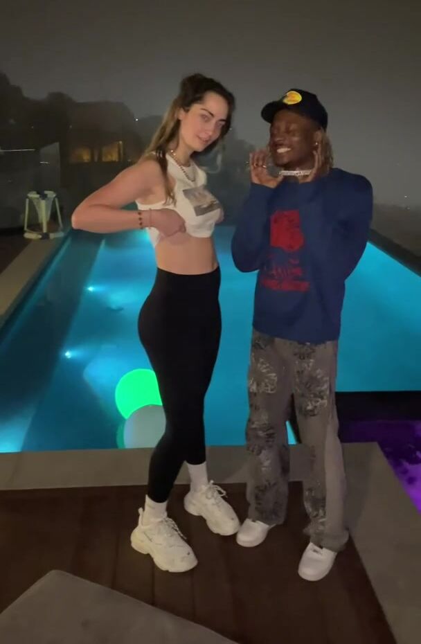 Teen having fun with a black friend