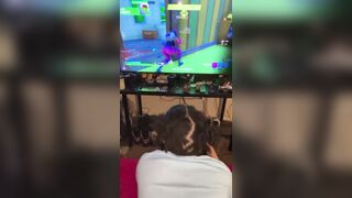 Big butt black teen learning the game
